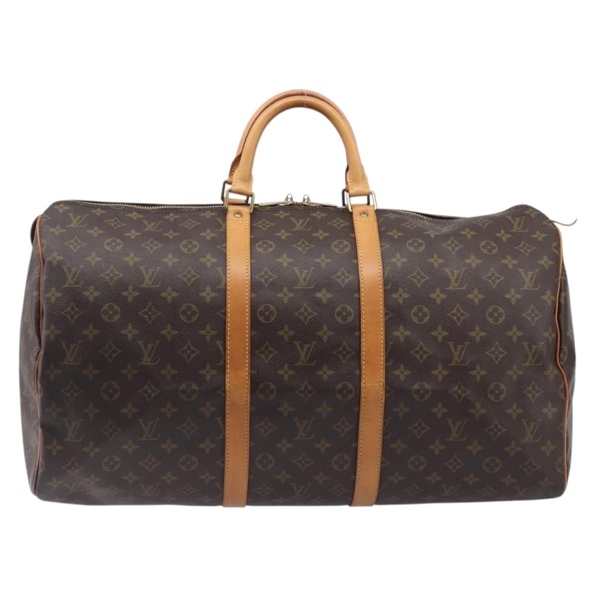 LOUIS VUITTON Monogram Keepall 55 Boston Bag M41424 LV Auth 200476V