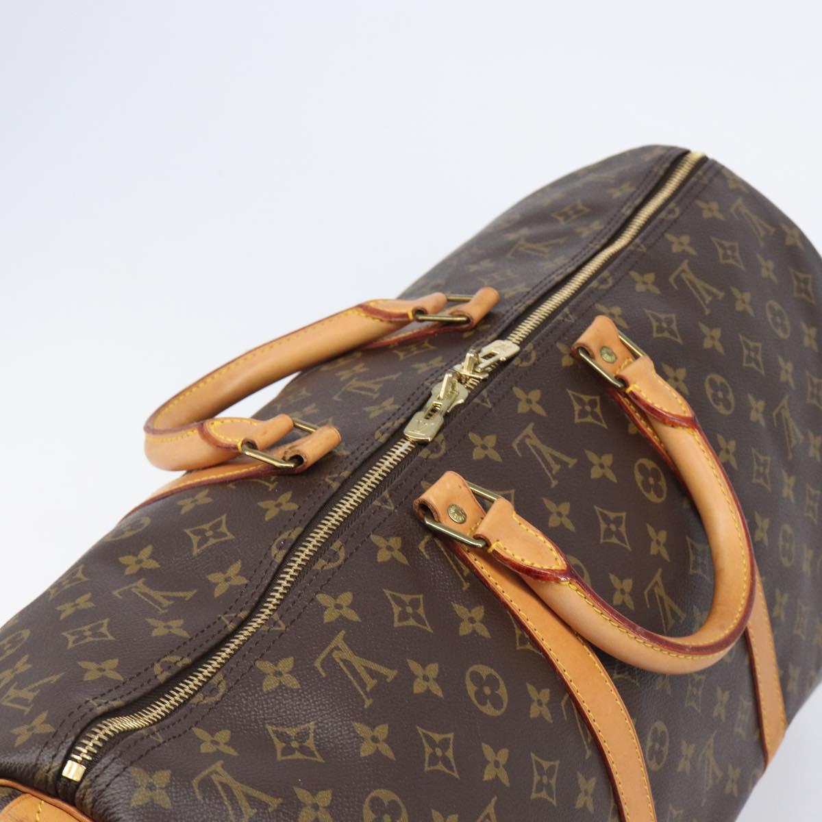 LOUIS VUITTON Monogram Keepall 55 Boston Bag M41424 LV Auth 200476V