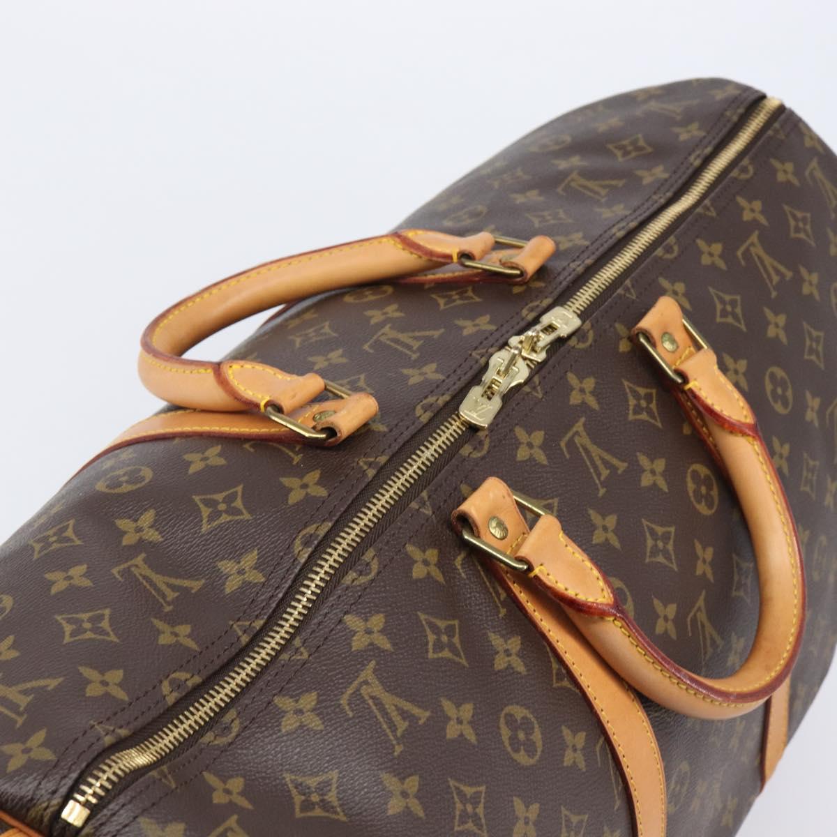 LOUIS VUITTON Monogram Keepall 55 Boston Bag M41424 LV Auth 200476V