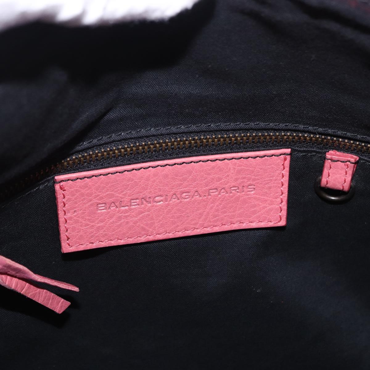 BALENCIAGA Clutch Bag Leather Pink Auth 200479M