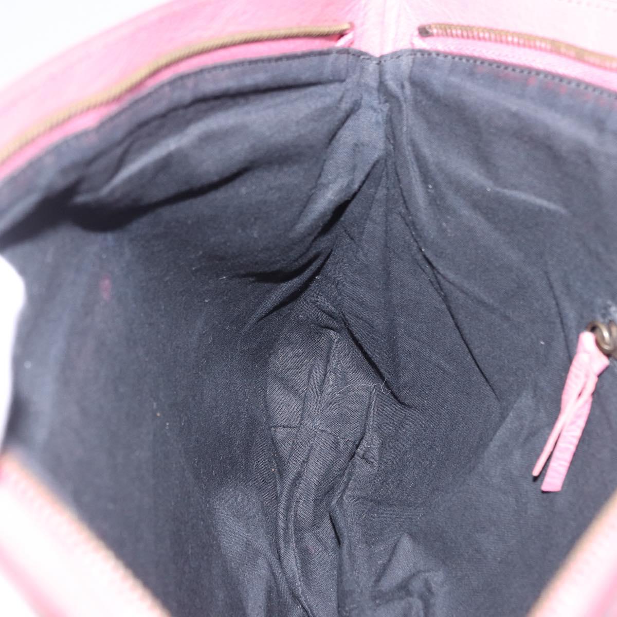 BALENCIAGA Clutch Bag Leather Pink Auth 200479M