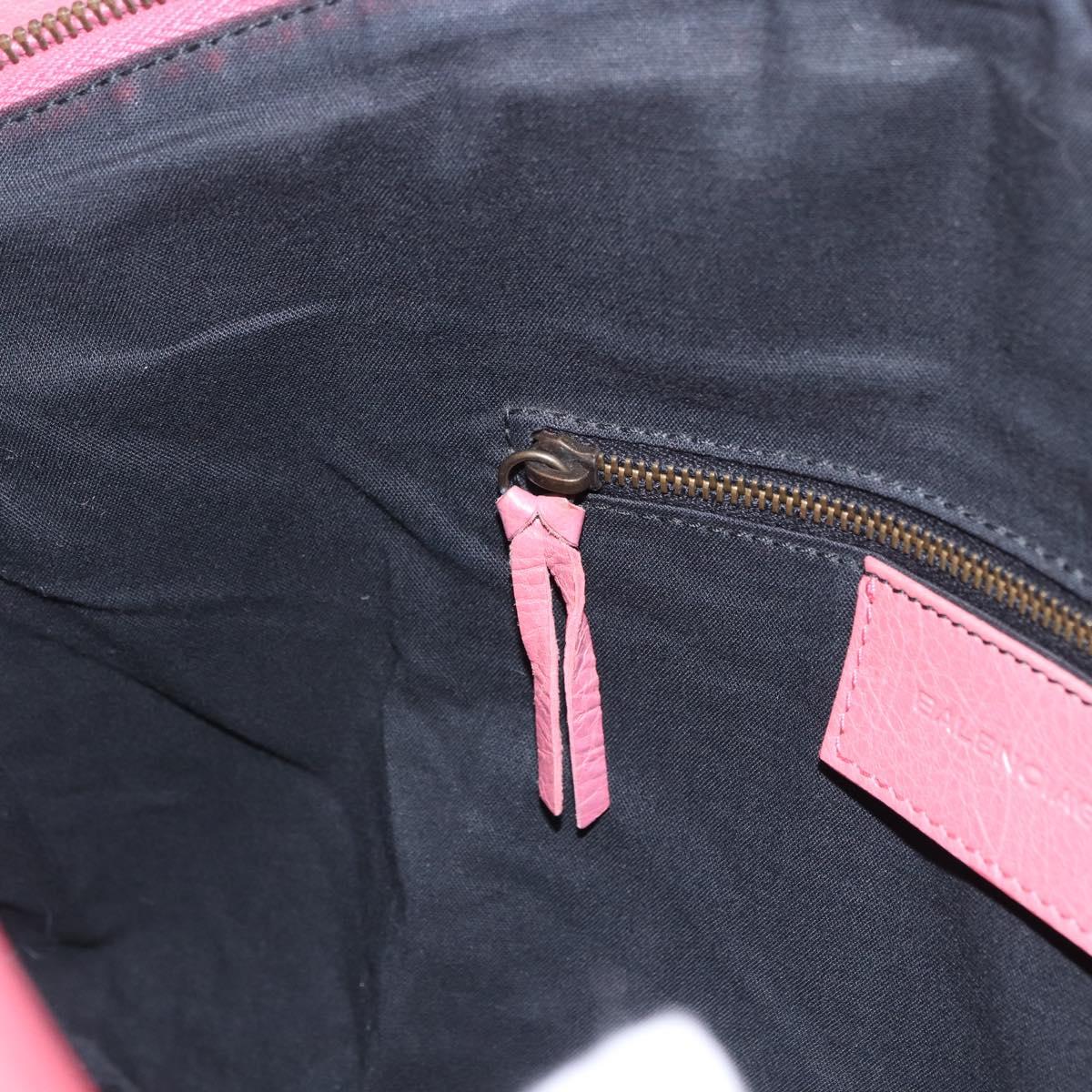 BALENCIAGA Clutch Bag Leather Pink Auth 200479M