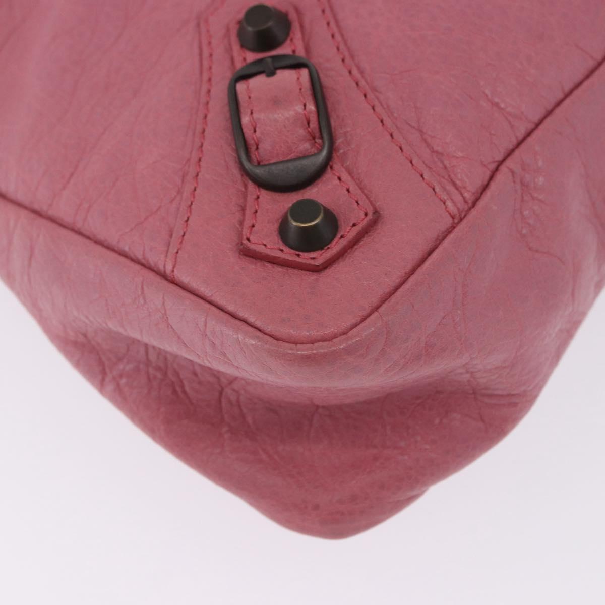 BALENCIAGA Clutch Bag Leather Pink Auth 200479M