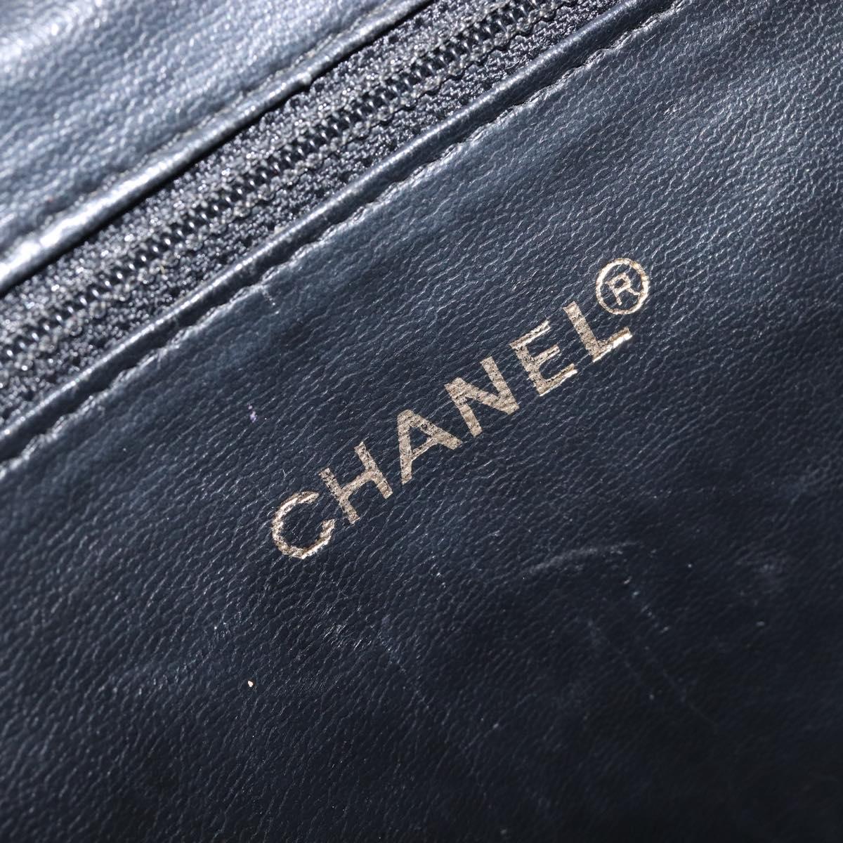 CHANEL Matelasse Backpack Caviar Skin Black Gold CC Auth 200481V