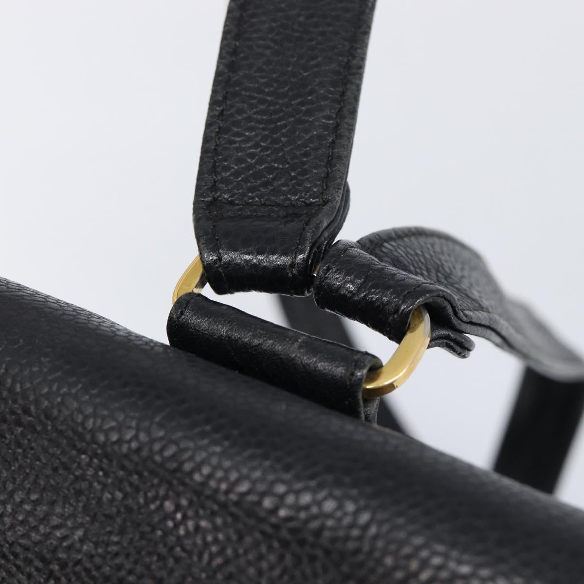 CHANEL Matelasse Backpack Caviar Skin Black Gold CC Auth 200481V