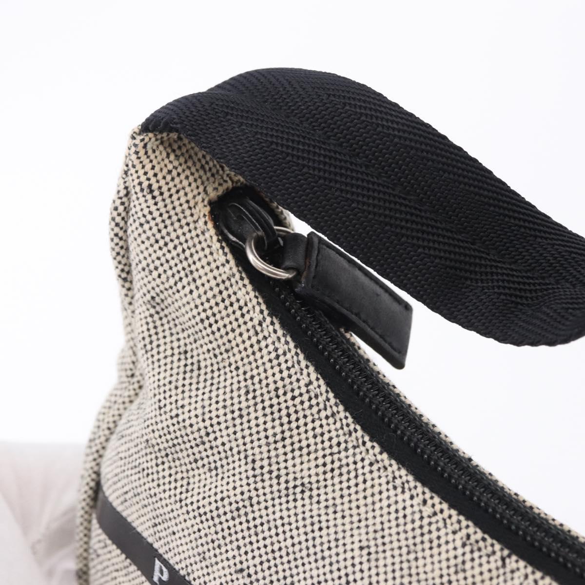 PRADA Hand Pouch Hand Bag Canvas Gray Auth 200483A