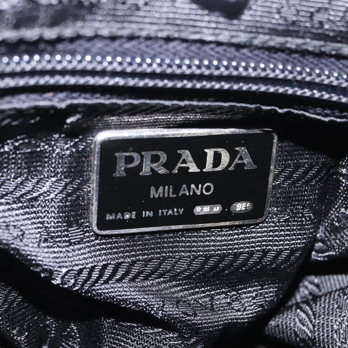 PRADA Chain Shoulder Bag Suede Gray Gold Auth 200488