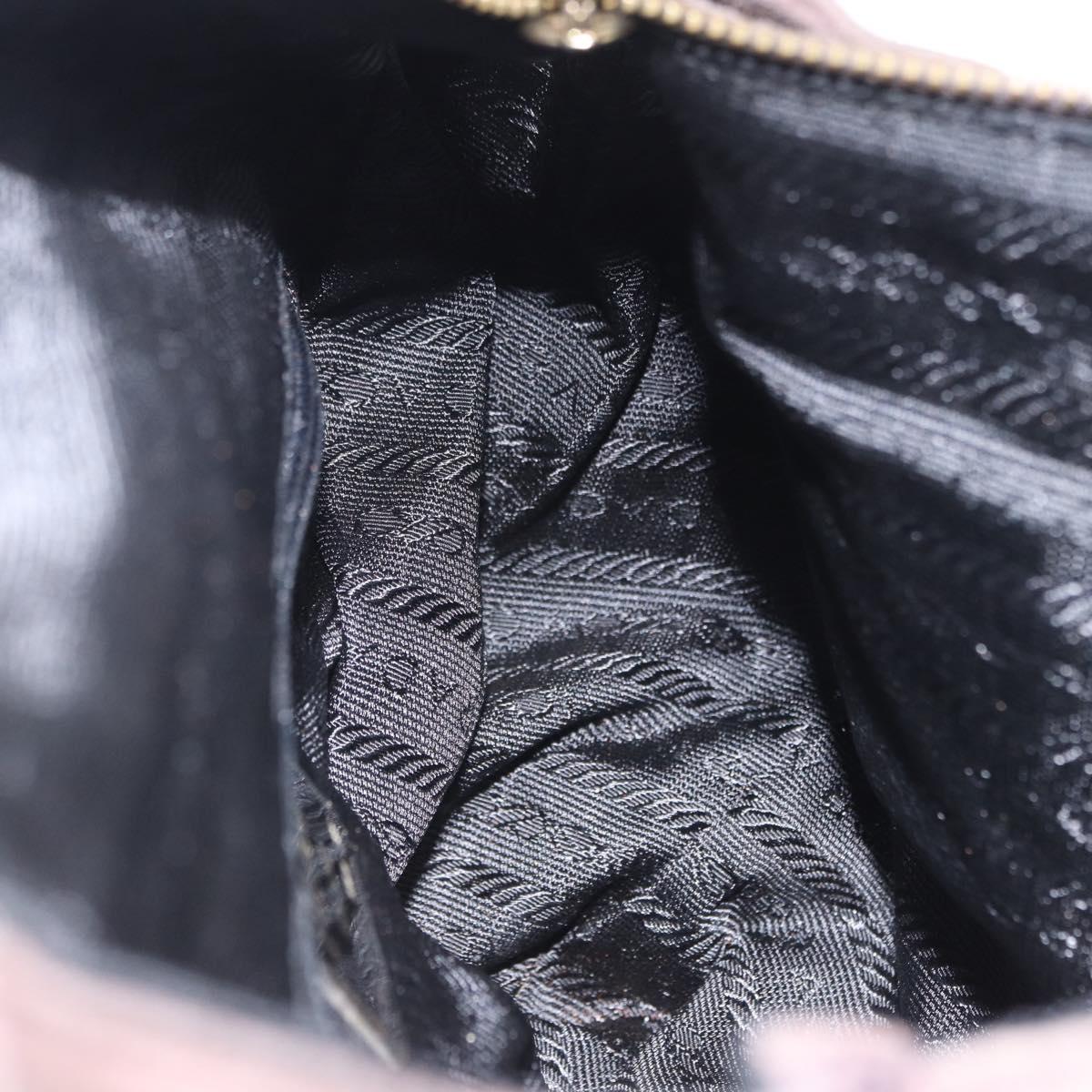 PRADA Chain Shoulder Bag Suede Gray Gold Auth 200488
