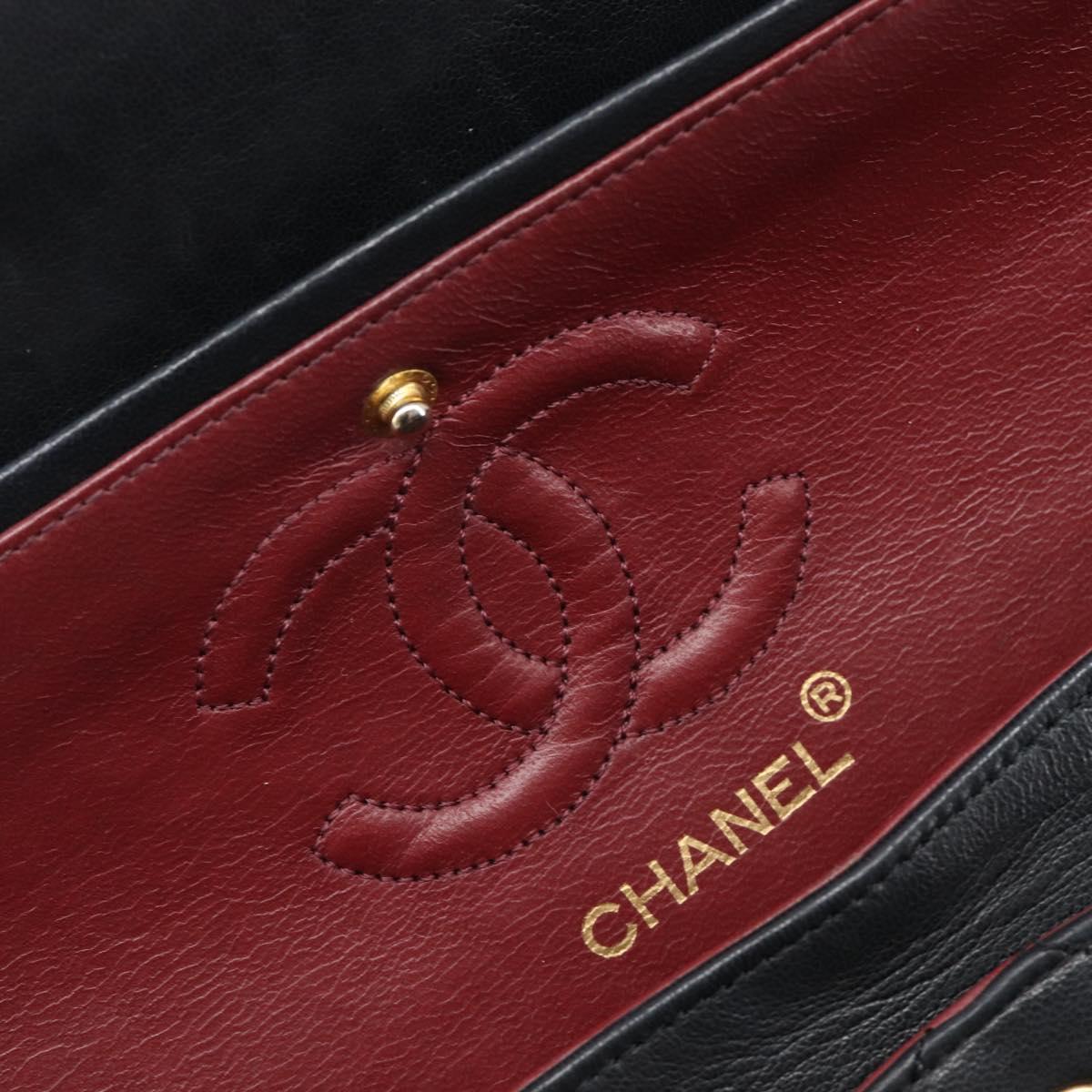 CHANEL Chain Matelasse 23 Shoulder Bag Lamb Skin Black Gold CC Auth 200493SAM