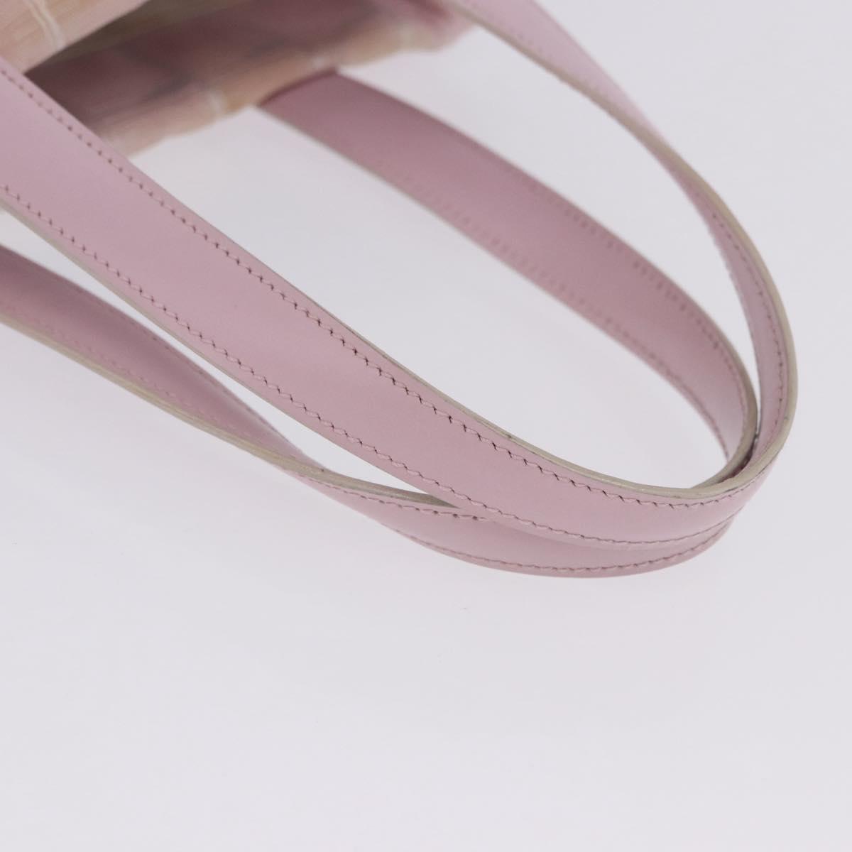 CHANEL New Travel Line Hand Bag Canvas Pink Gold CC Auth 200495