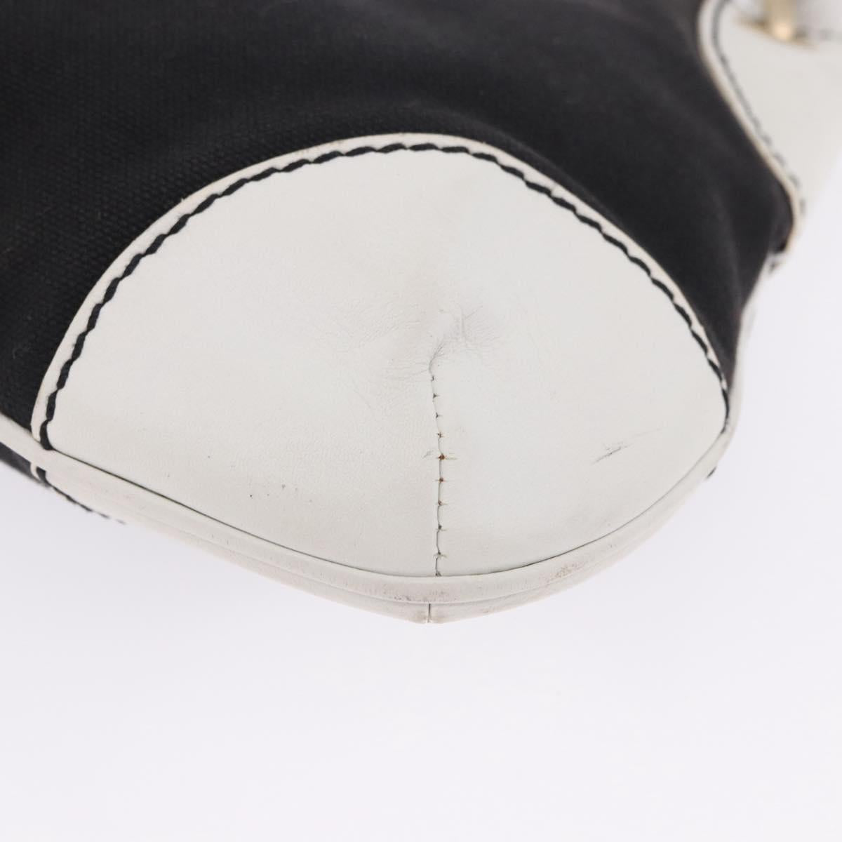 CHANEL Chain Shoulder Bag Canvas Black Gold CC Auth 200497V