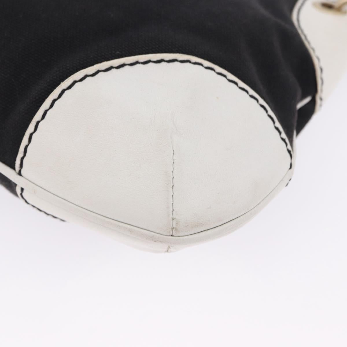 CHANEL Chain Shoulder Bag Canvas Black Gold CC Auth 200497V