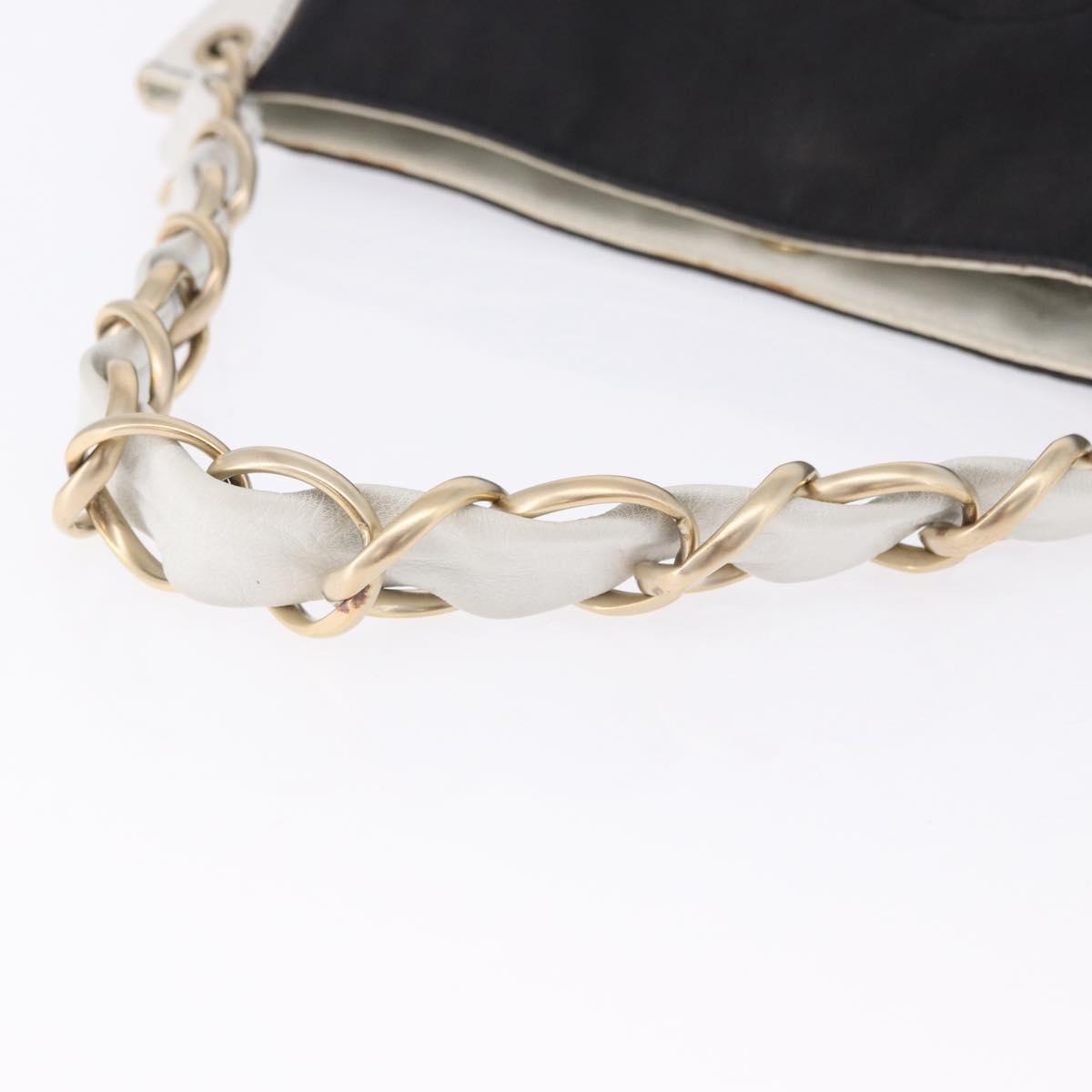 CHANEL Chain Shoulder Bag Canvas Black Gold CC Auth 200497V