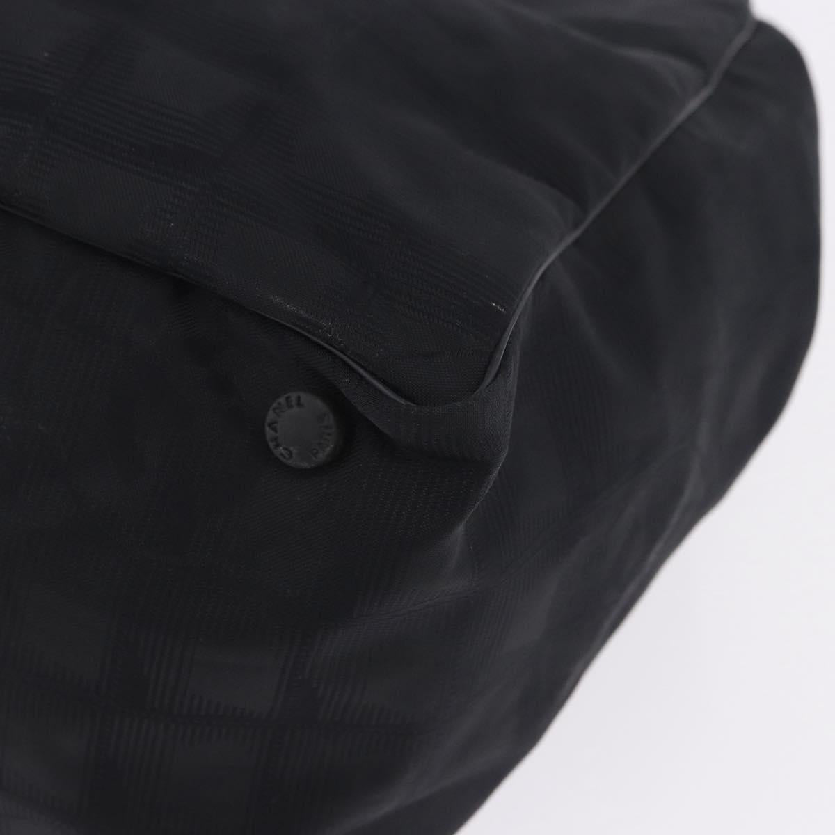 CHANEL New Travel Line Tote Bag Canvas Black CC Auth 200498V