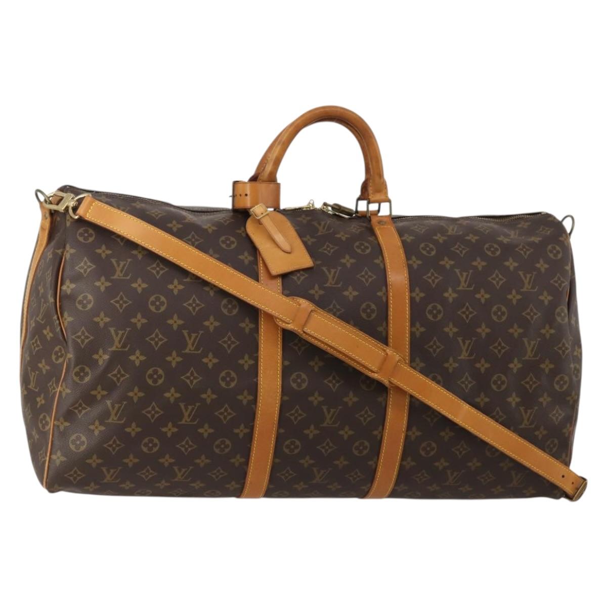 LOUIS VUITTON Monogram Keepall Bandouliere 60 Boston Bag M41412 LV Auth 200500V