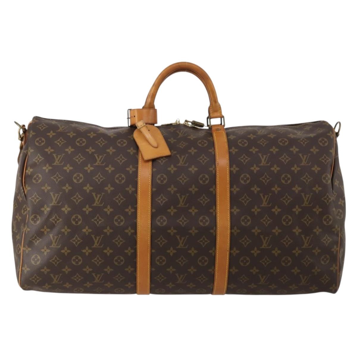 LOUIS VUITTON Monogram Keepall Bandouliere 60 Boston Bag M41412 LV Auth 200500V