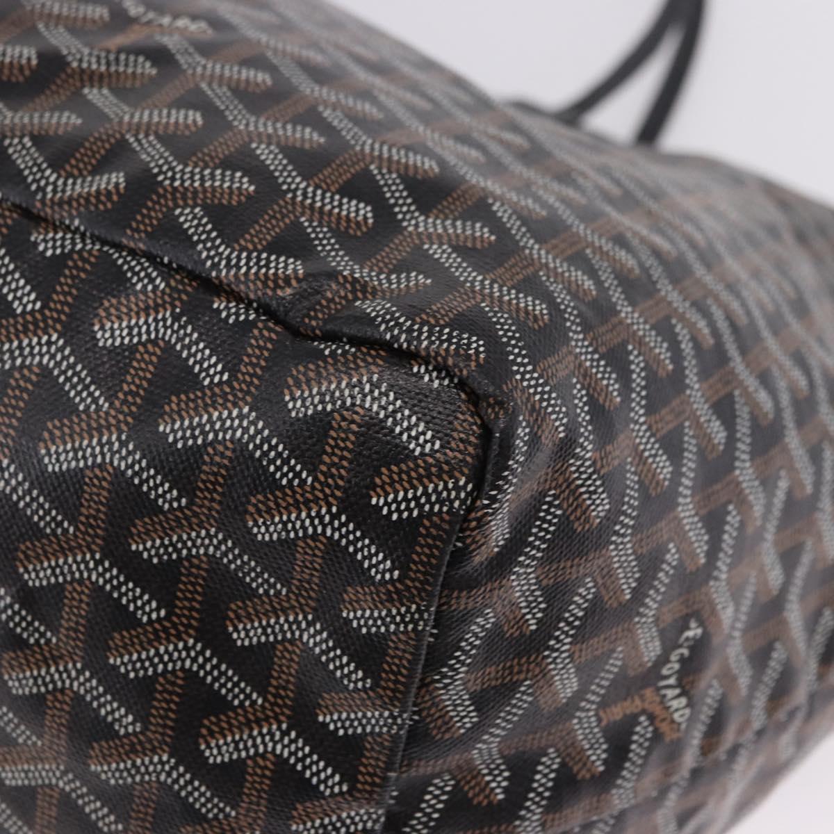 GOYARD Saint Louis GM Tote Bag PVC Canvas Black Auth 200501A