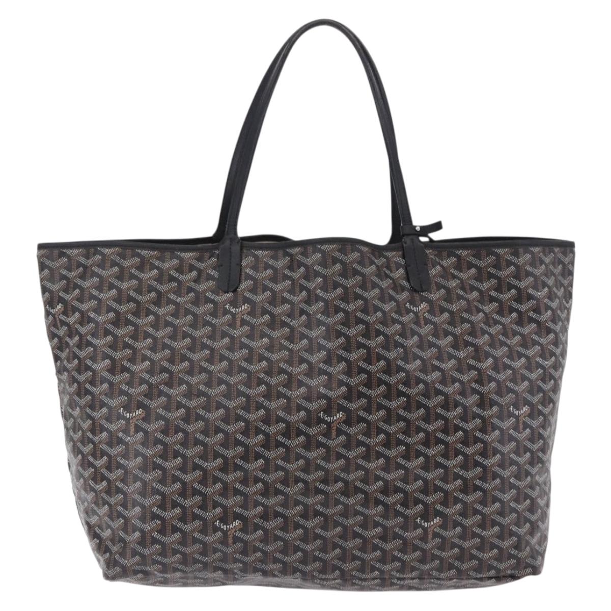 GOYARD Saint Louis GM Tote Bag PVC Canvas Black Auth 200501A