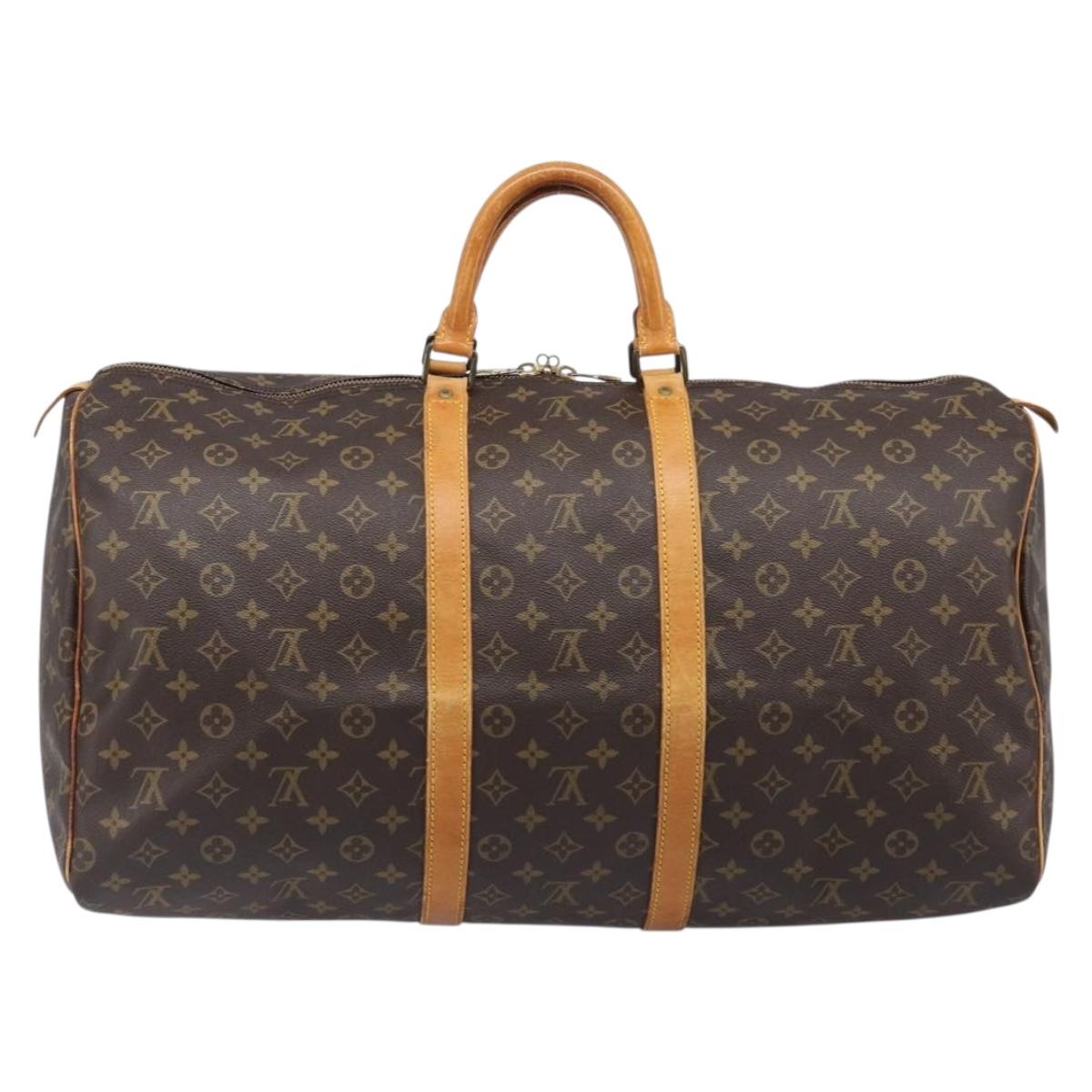 LOUIS VUITTON Monogram Keepall 55 Boston Bag M41424 LV Auth 200507