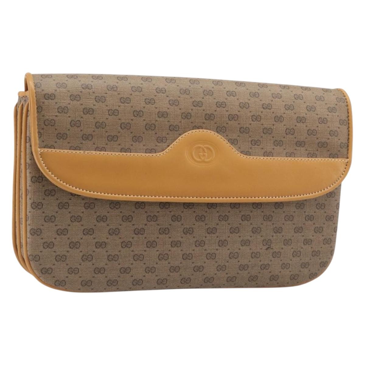 GUCCI Micro GG Supreme Shoulder Bag PVC Beige Gold 004 106 0024 Auth 200513