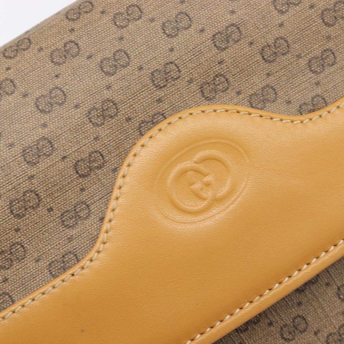 GUCCI Micro GG Supreme Shoulder Bag PVC Beige Gold 004 106 0024 Auth 200513