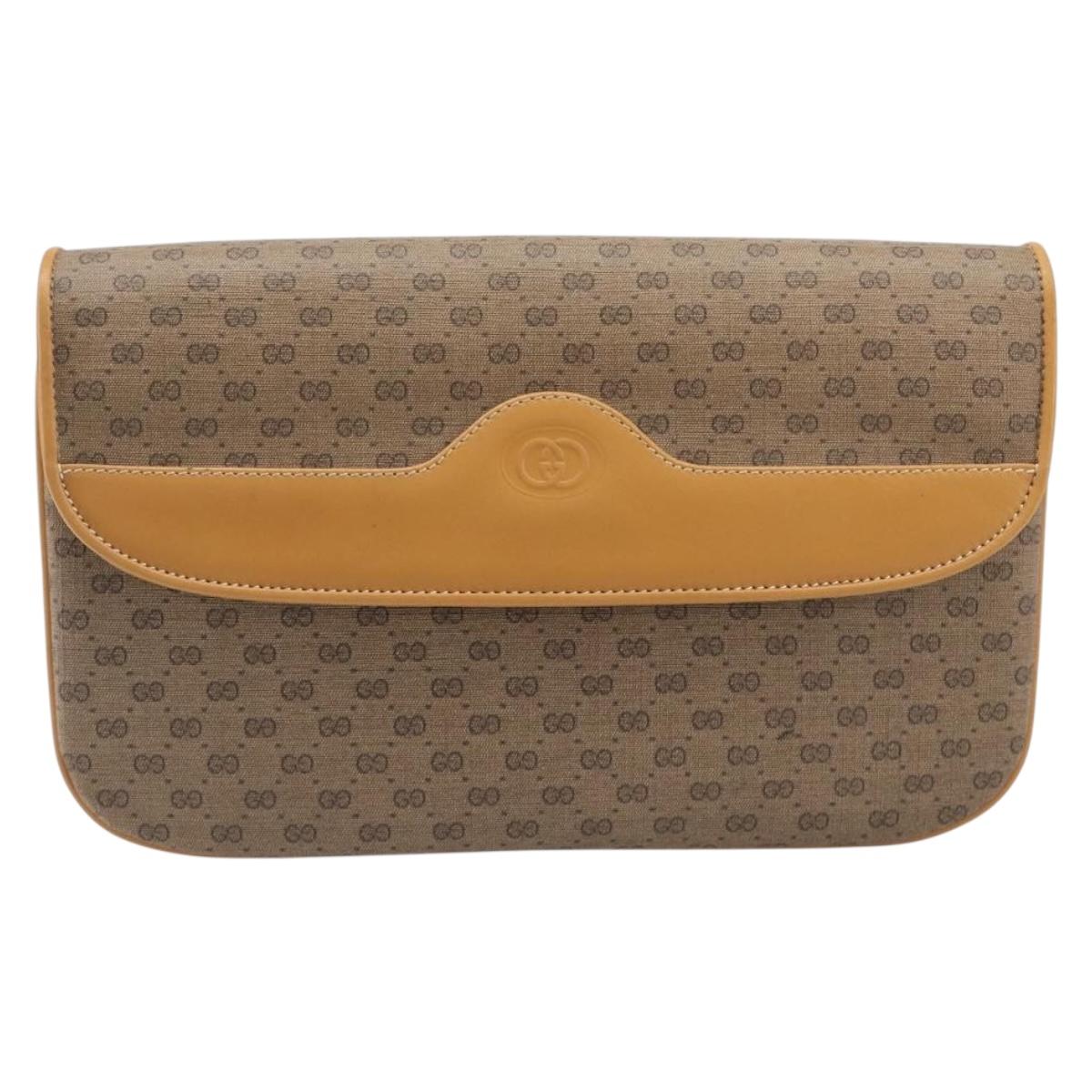 GUCCI Micro GG Supreme Shoulder Bag PVC Beige Gold 004 106 0024 Auth 200513