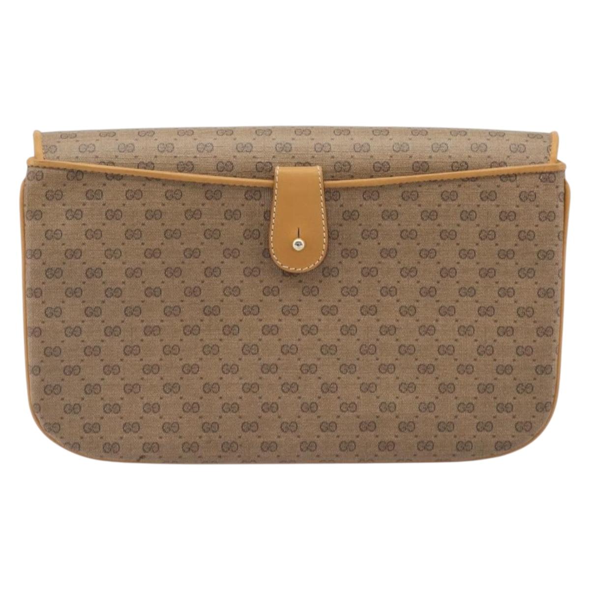 GUCCI Micro GG Supreme Shoulder Bag PVC Beige Gold 004 106 0024 Auth 200513