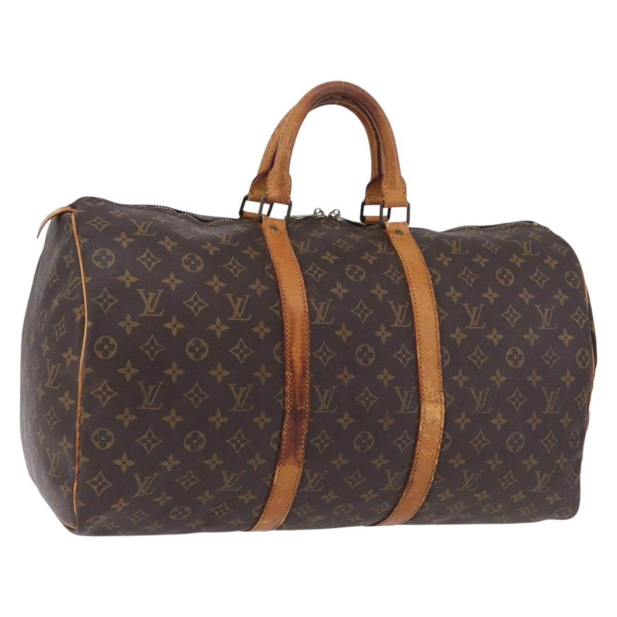 LOUIS VUITTON Monogram Keepall 50 Boston Bag M41426 LV Auth 200517