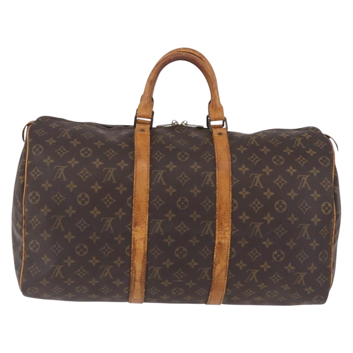 LOUIS VUITTON Monogram Keepall 50 Boston Bag M41426 LV Auth 200517