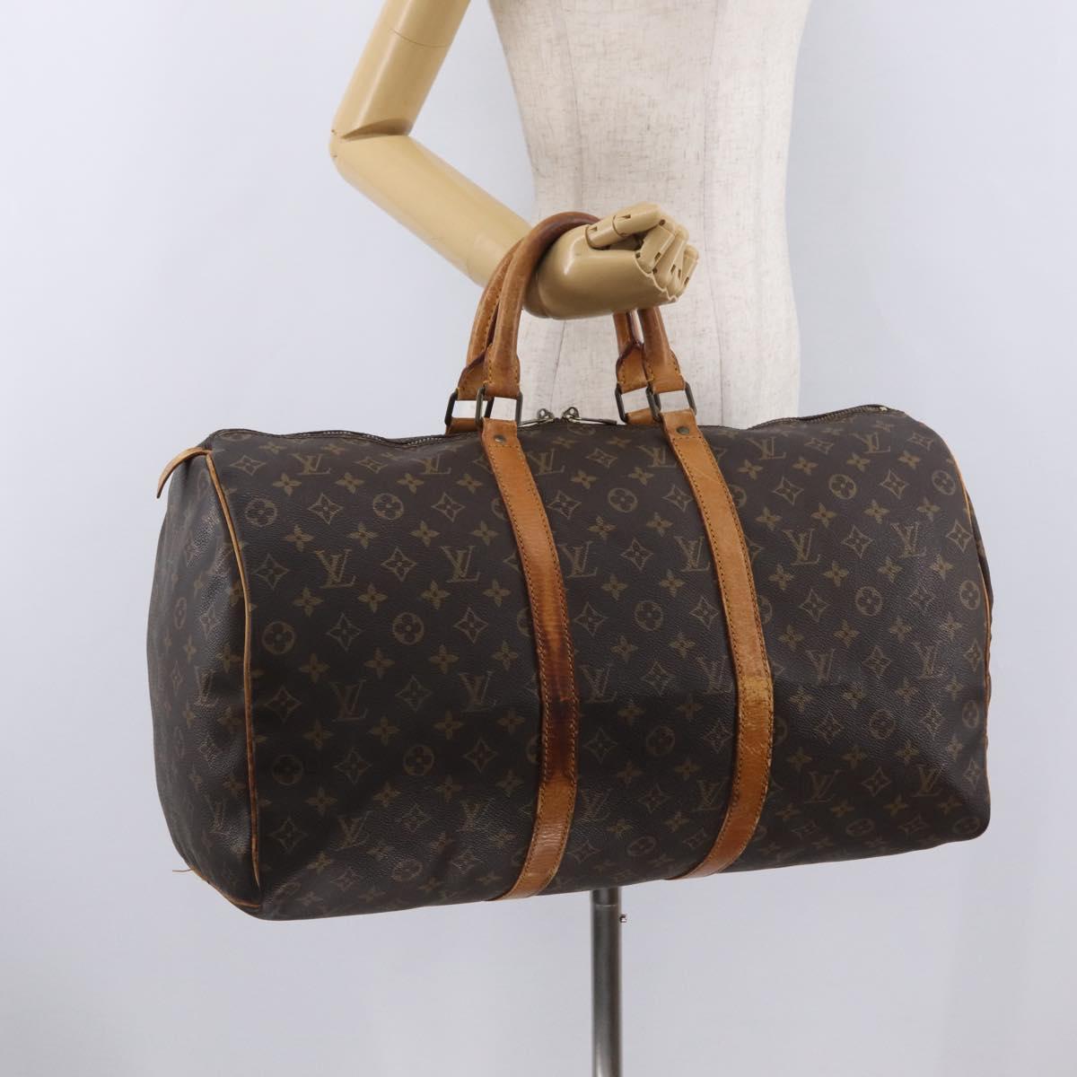 LOUIS VUITTON Monogram Keepall 50 Boston Bag M41426 LV Auth 200517