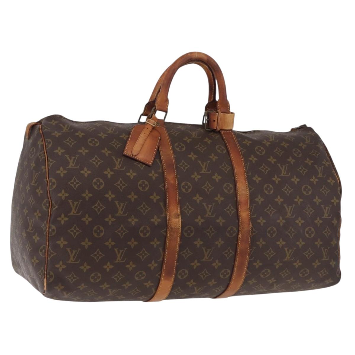 LOUIS VUITTON Monogram Keepall 55 Boston Bag M41424 LV Auth 200518