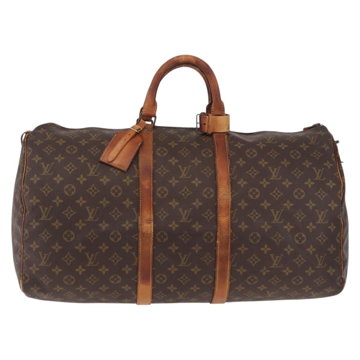 LOUIS VUITTON Monogram Keepall 55 Boston Bag M41424 LV Auth 200518