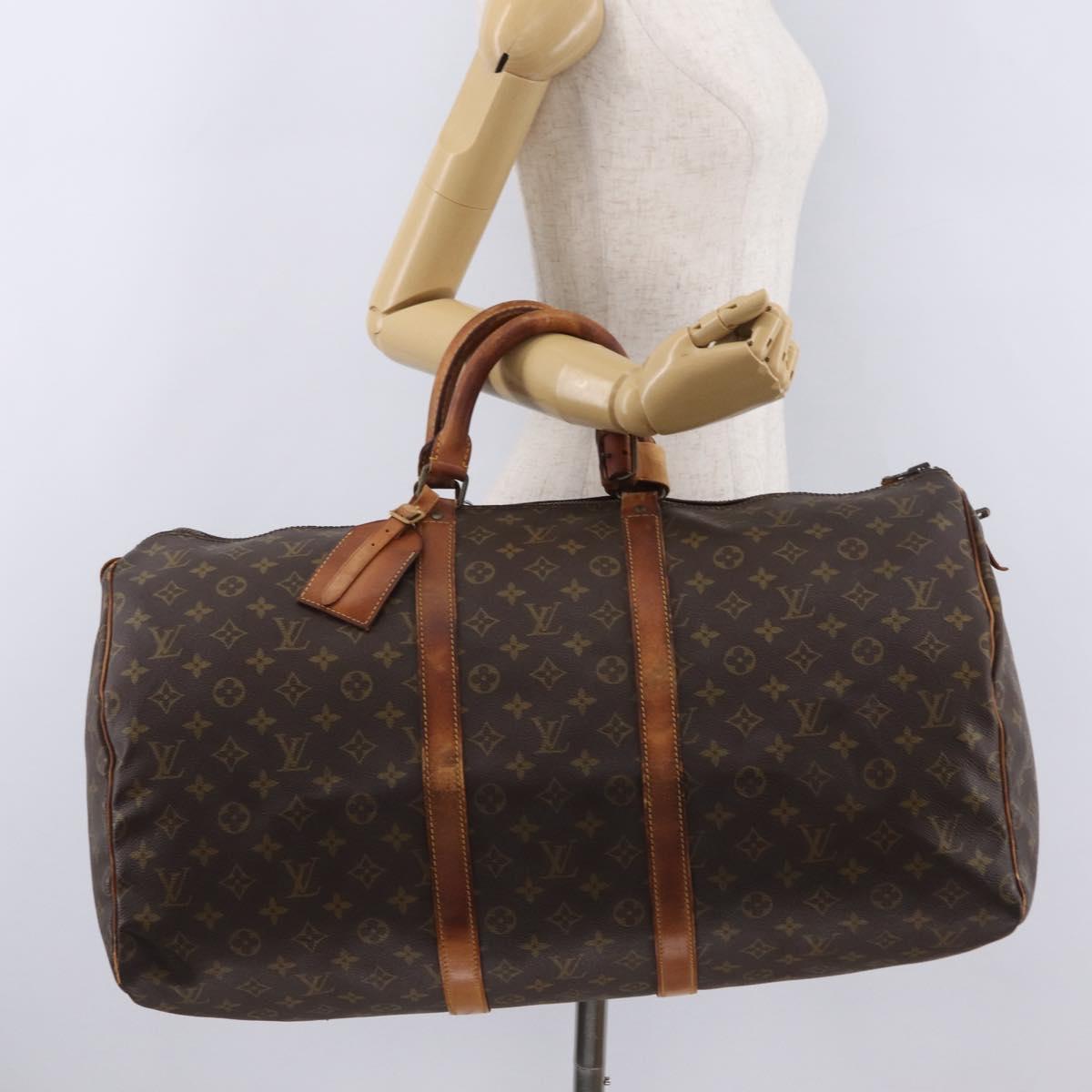 LOUIS VUITTON Monogram Keepall 55 Boston Bag M41424 LV Auth 200518
