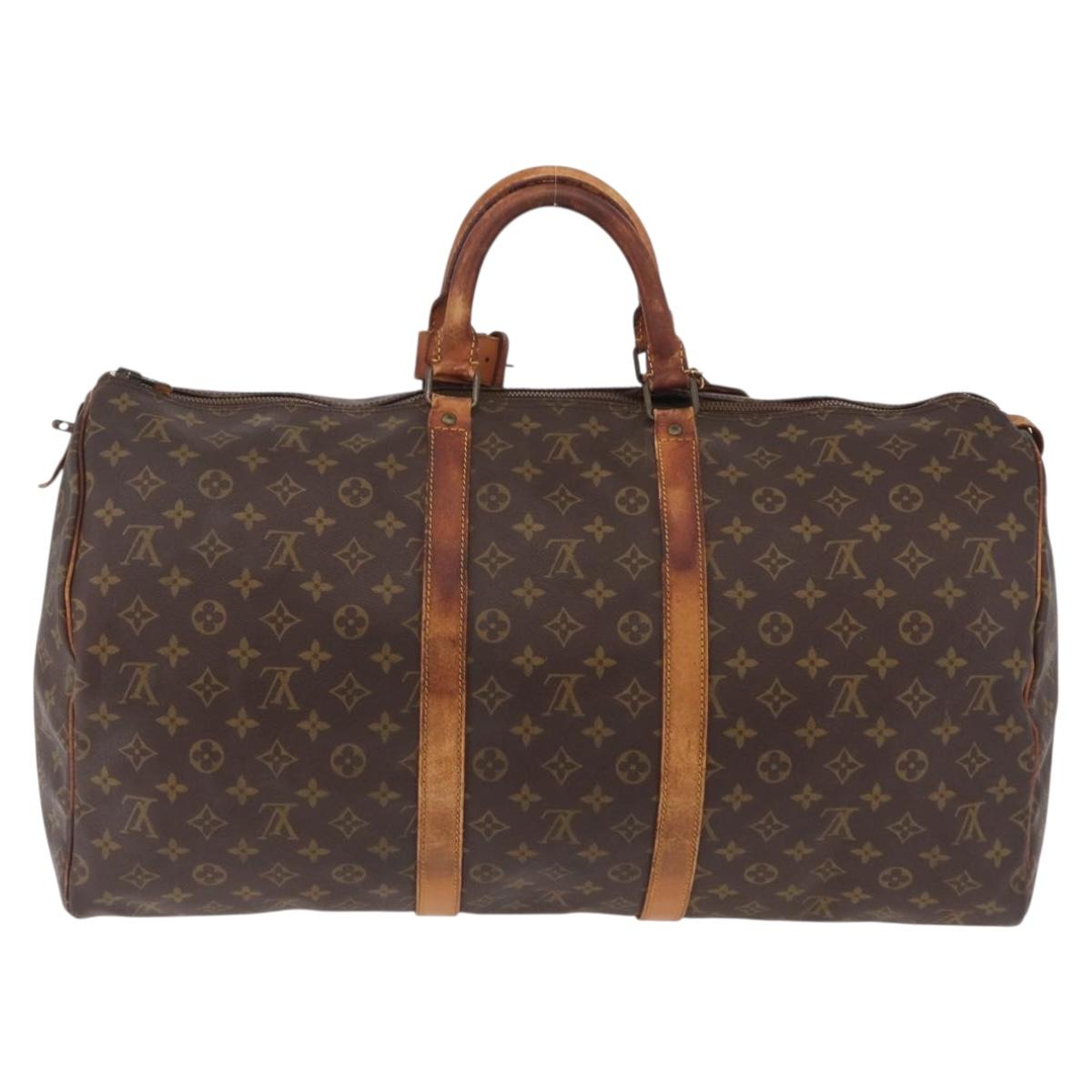 LOUIS VUITTON Monogram Keepall 55 Boston Bag M41424 LV Auth 200518