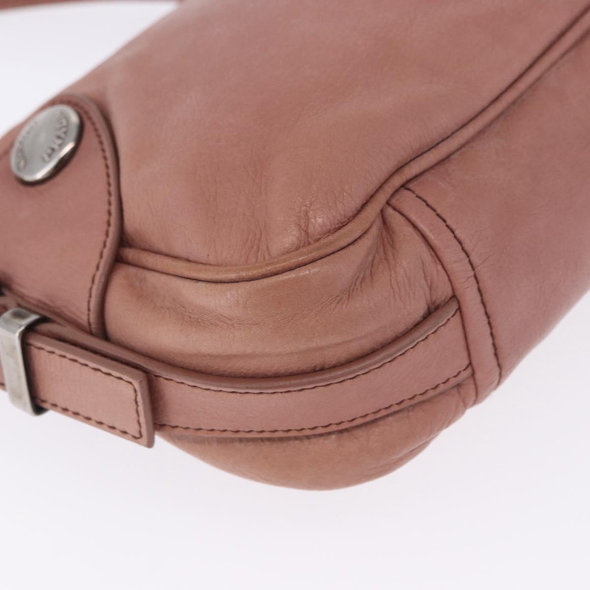 PRADA Shoulder Bag Leather Pink Silver Auth 200523