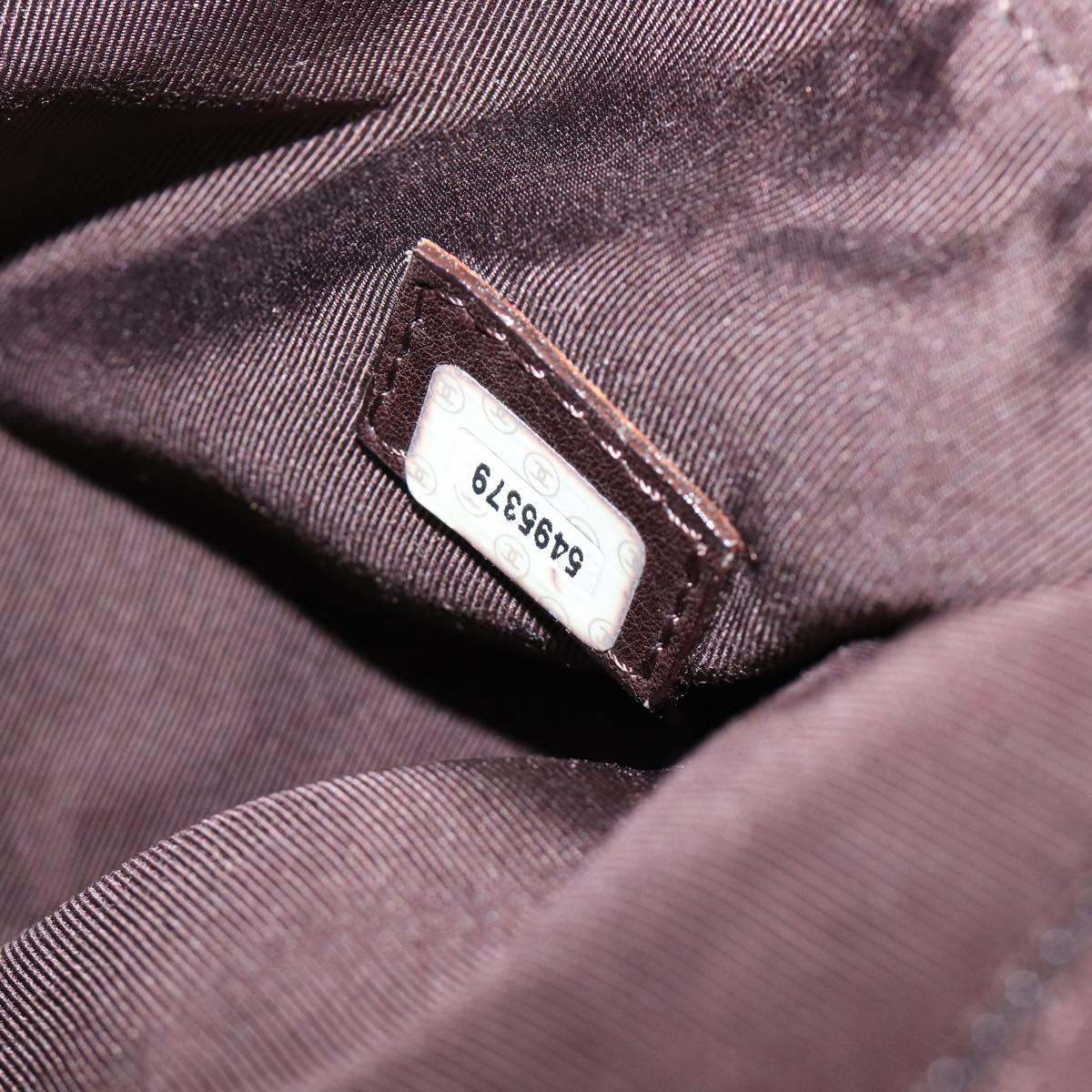 CHANEL Chain Tote Bag Suede Brown CC Auth 200525