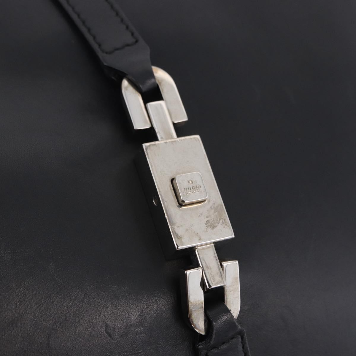 GUCCI Jackie Chain Shoulder Bag Leather Black Silver 001 4015 Auth 200526V