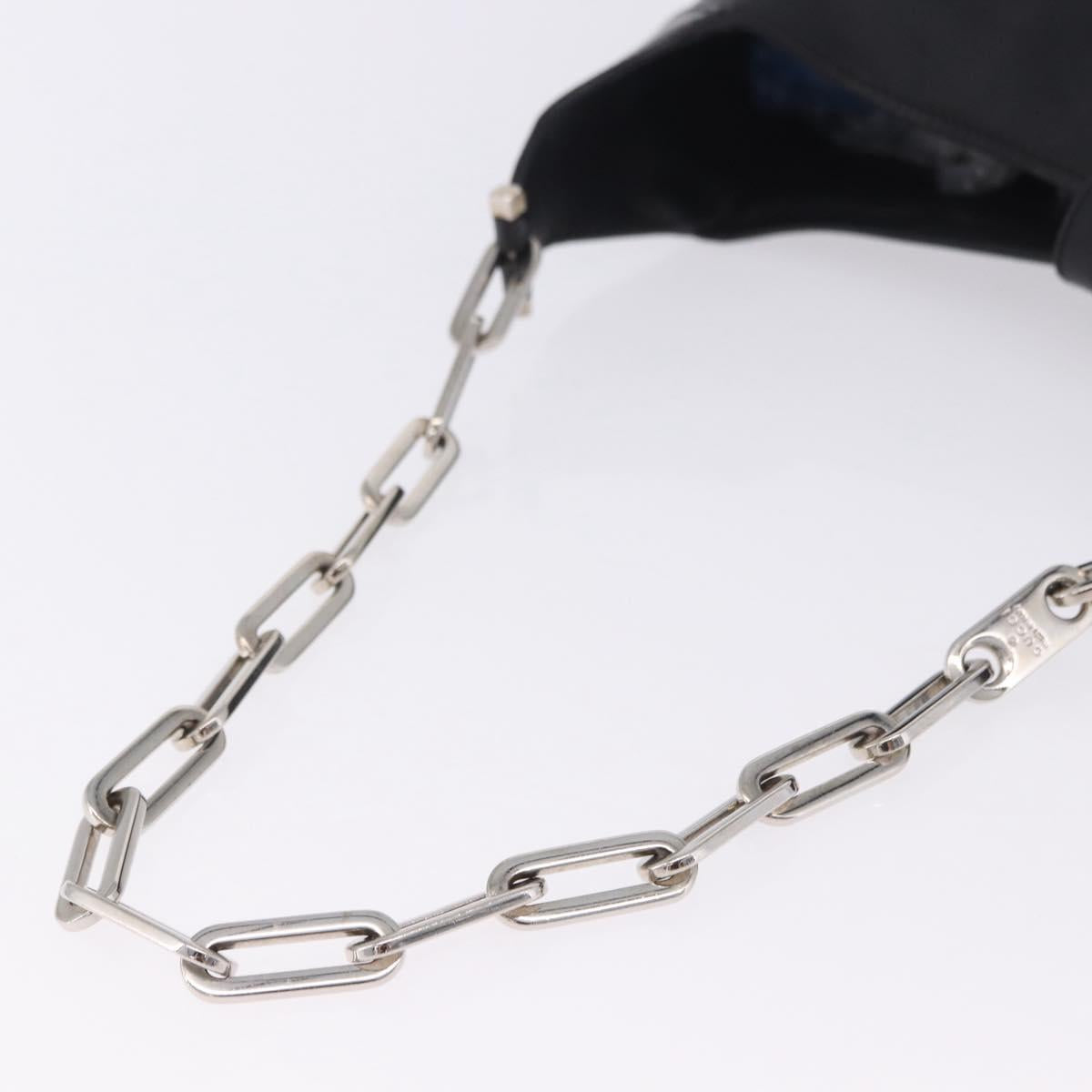 GUCCI Jackie Chain Shoulder Bag Leather Black Silver 001 4015 Auth 200526V
