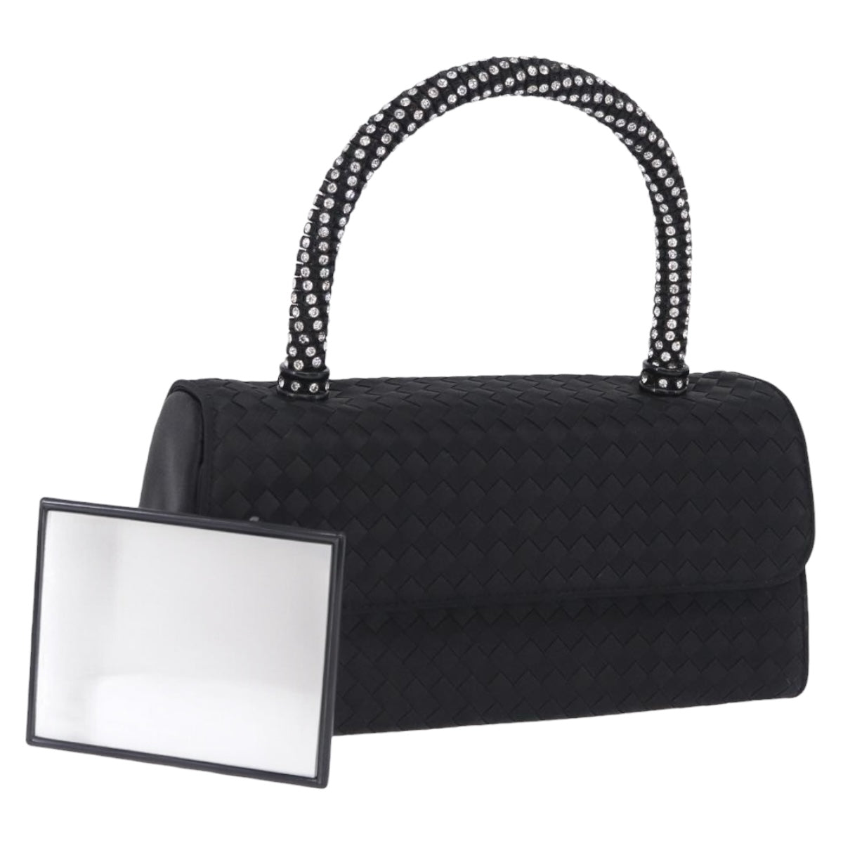 BOTTEGA VENETA INTRECCIATO Hand Bag Nylon Black Silver Auth 200527M