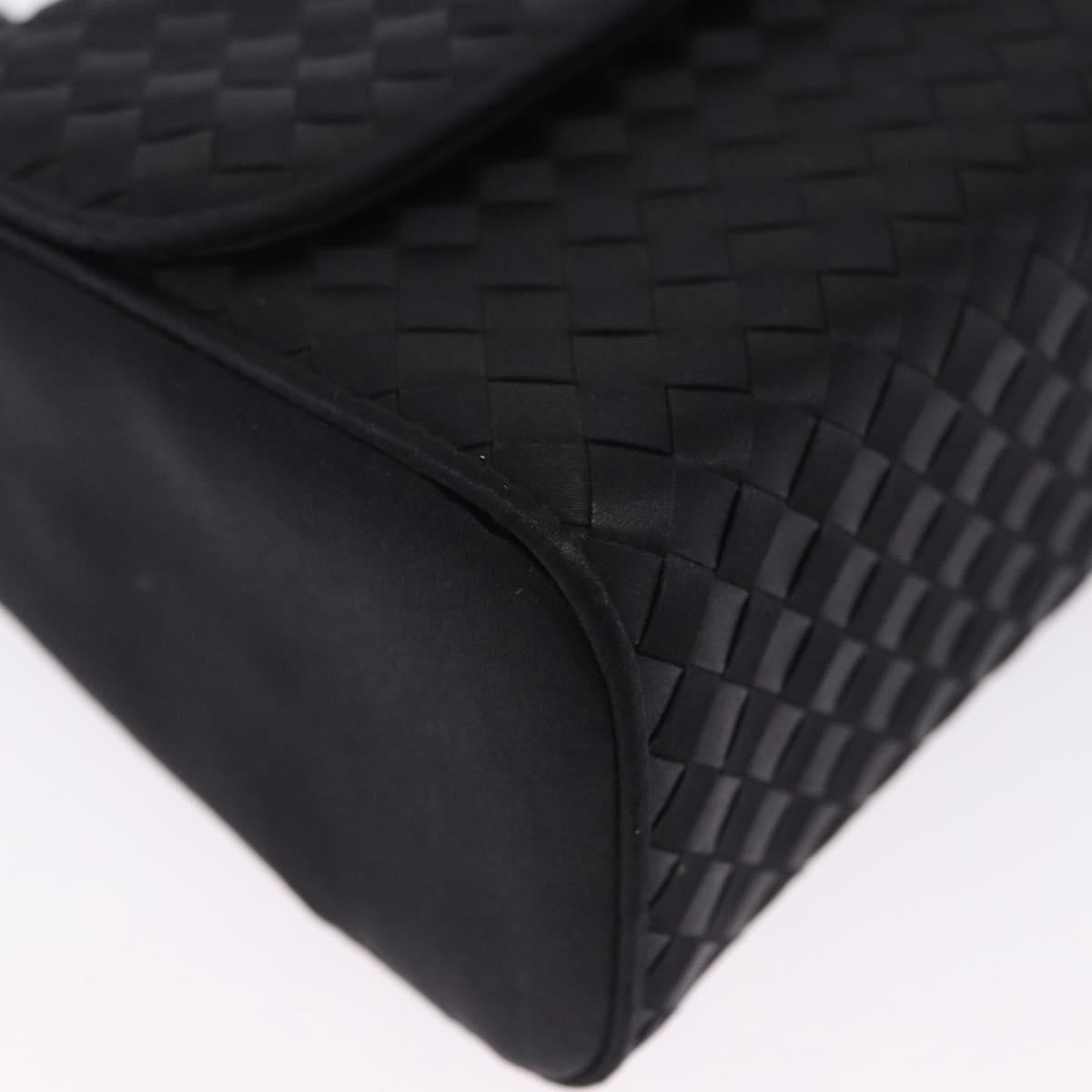 BOTTEGA VENETA INTRECCIATO Hand Bag Nylon Black Silver Auth 200527M
