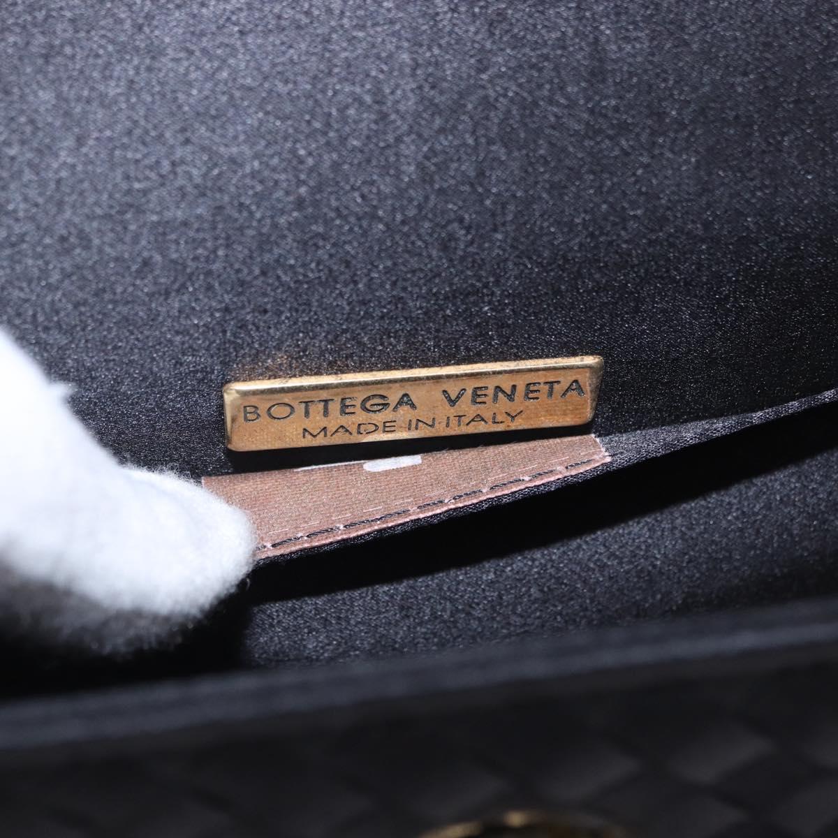BOTTEGA VENETA INTRECCIATO Hand Bag Nylon Black Silver Auth 200527M