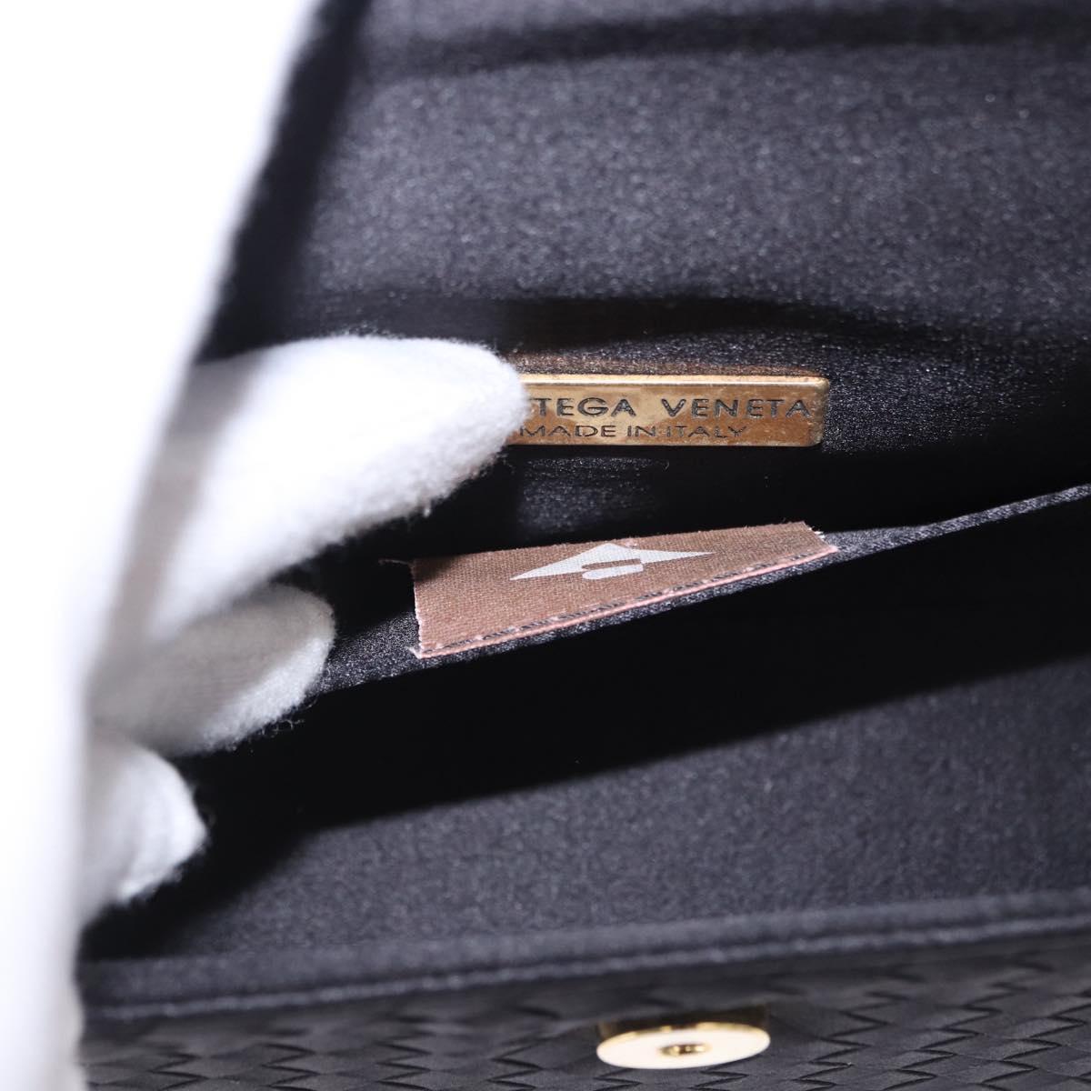 BOTTEGA VENETA INTRECCIATO Hand Bag Nylon Black Silver Auth 200527M