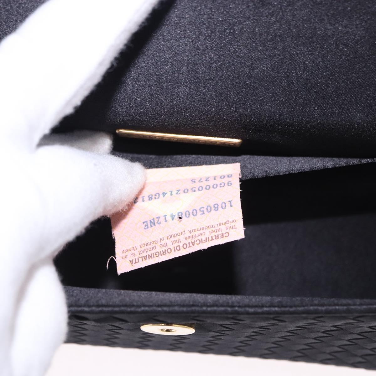 BOTTEGA VENETA INTRECCIATO Hand Bag Nylon Black Silver Auth 200527M