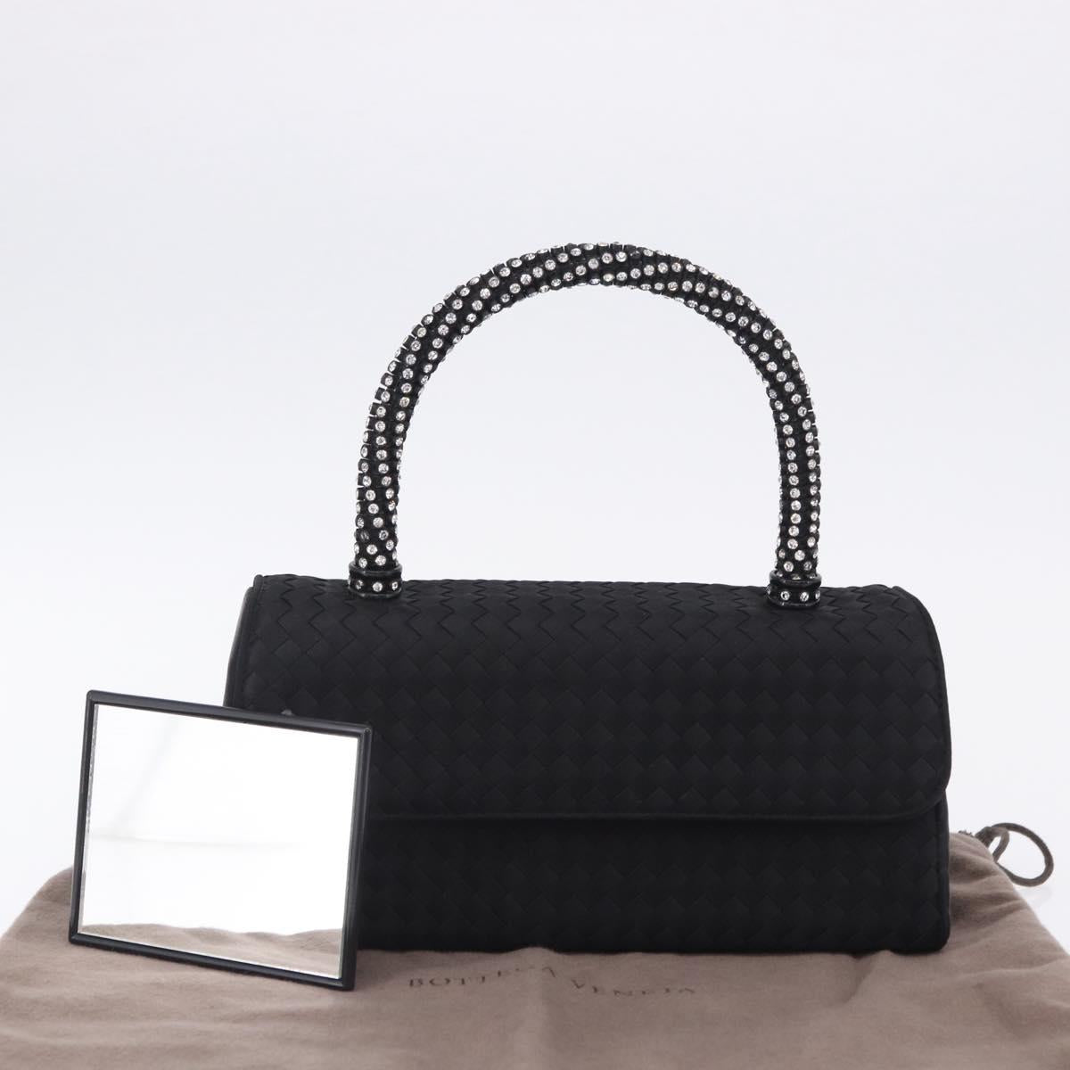 BOTTEGA VENETA INTRECCIATO Hand Bag Nylon Black Silver Auth 200527M