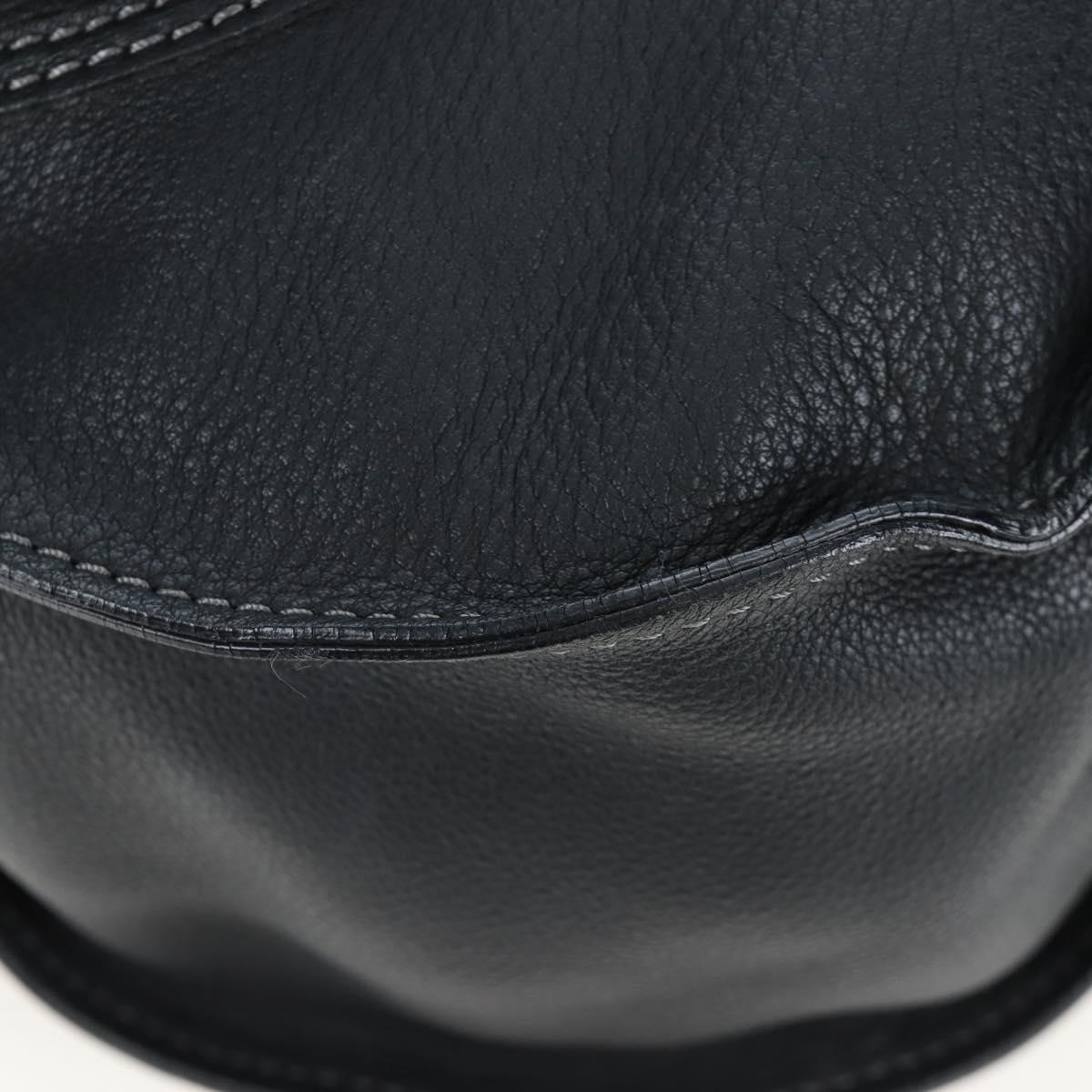 Chloe Marcie Shoulder Bag Leather Black Gold Auth 200530V