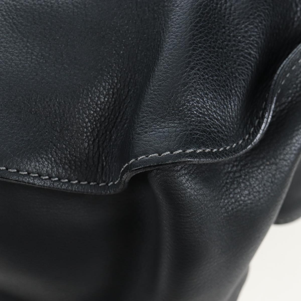 Chloe Marcie Shoulder Bag Leather Black Gold Auth 200530V