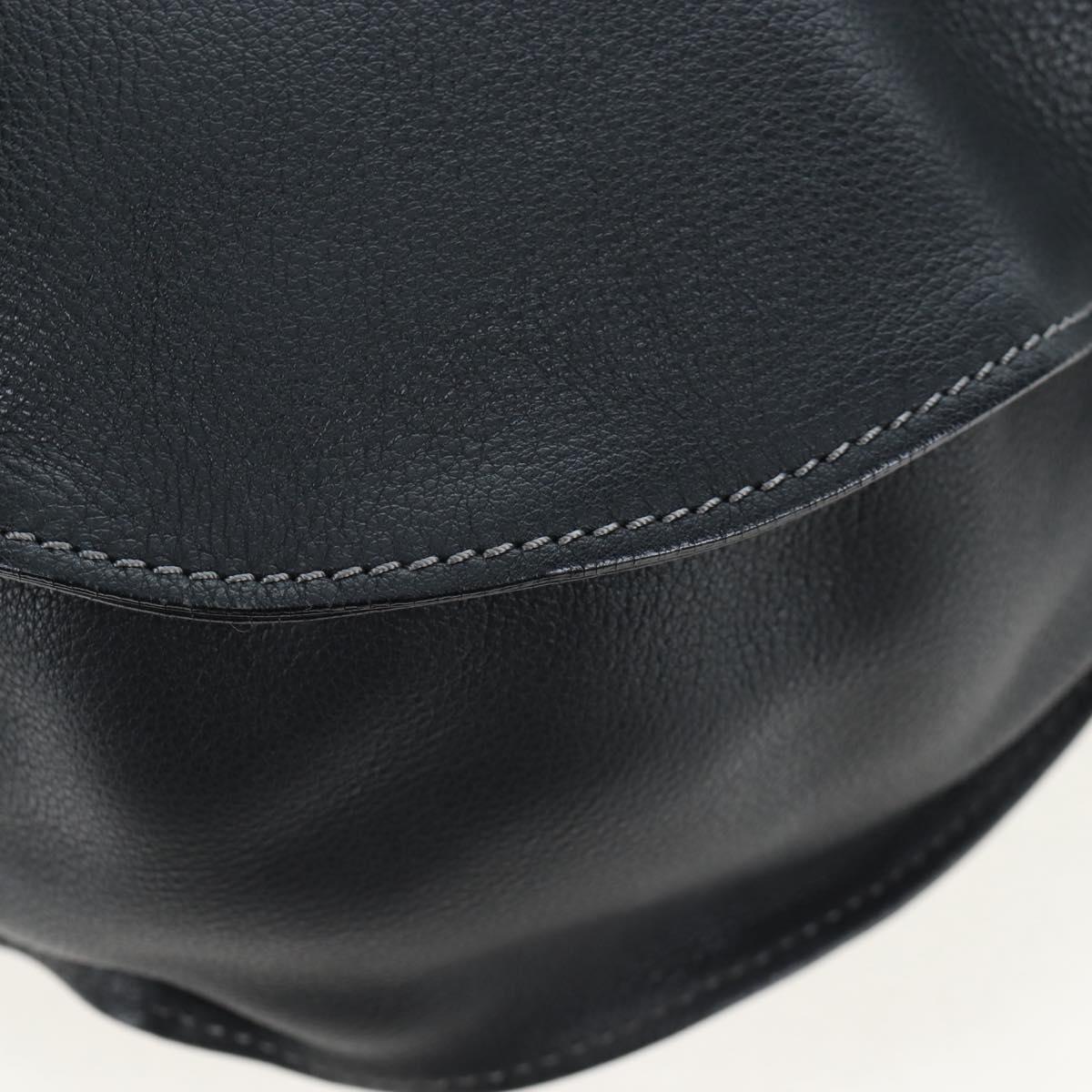 Chloe Marcie Shoulder Bag Leather Black Gold Auth 200530V