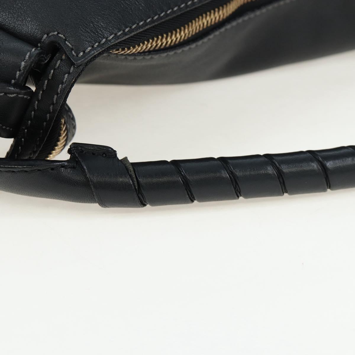 Chloe Marcie Shoulder Bag Leather Black Gold Auth 200530V