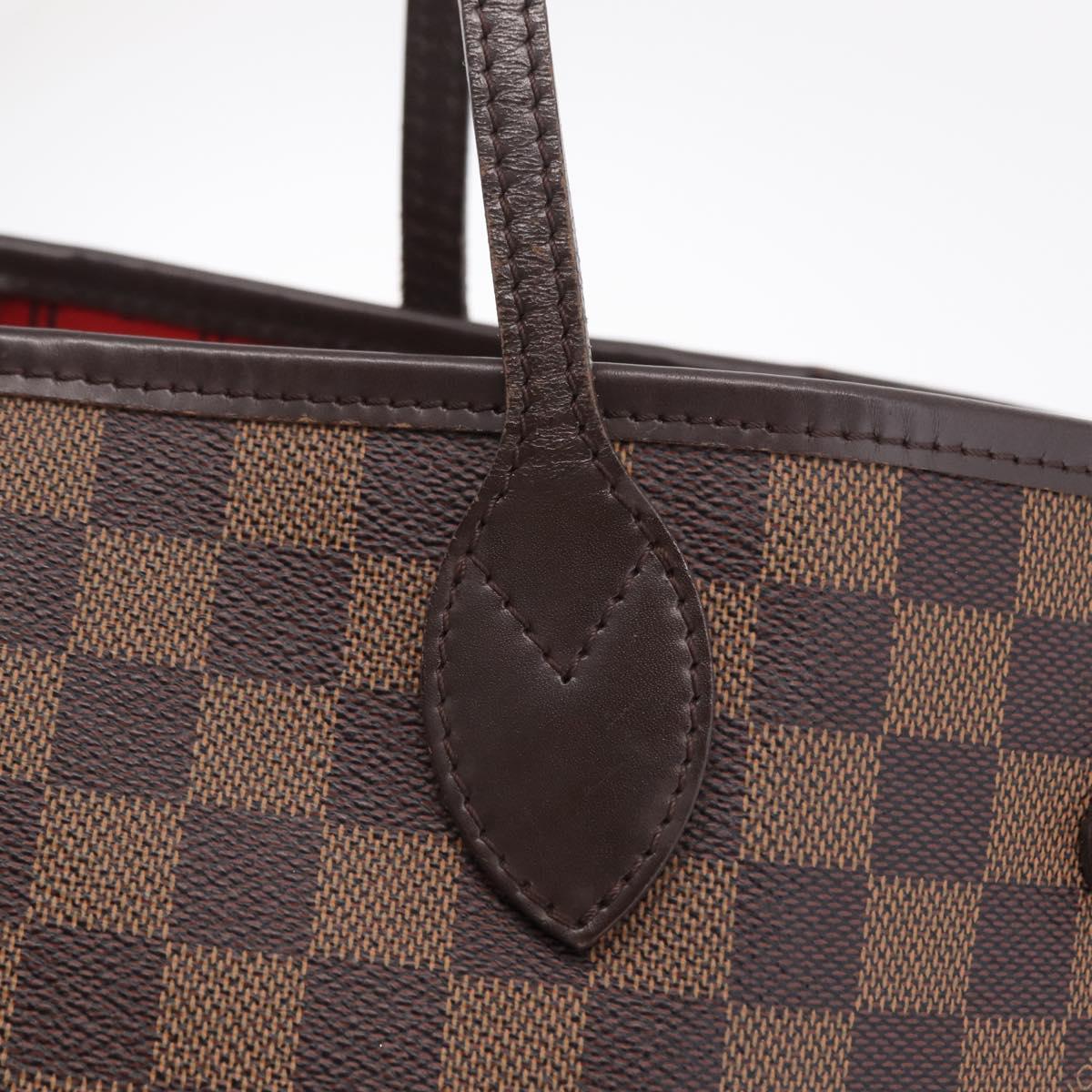 LOUIS VUITTON Damier Ebene Neverfull MM Tote Bag N51105 LV Auth 200534A