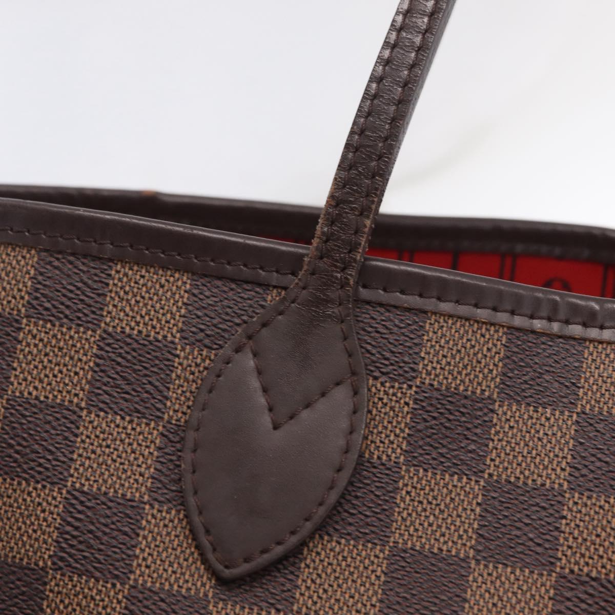LOUIS VUITTON Damier Ebene Neverfull MM Tote Bag N51105 LV Auth 200534A